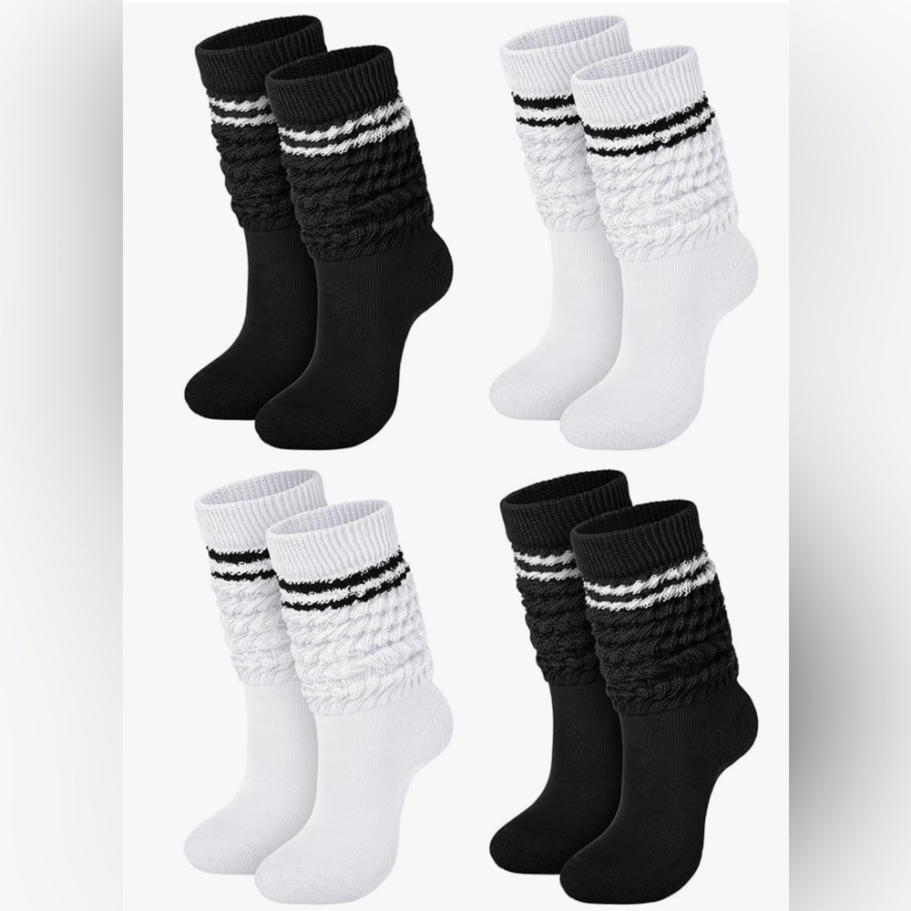 Black and White Knit Socks Set